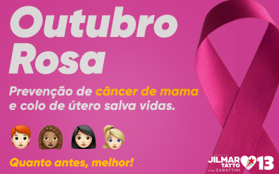 Tema do Outubro Rosa 2020, “Quanto antes, melhor” se alinha à proposta de Tatto para prevenção do câncer de mama, útero e ovário